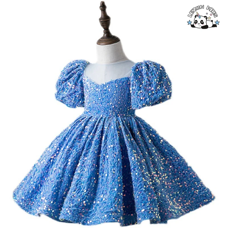 LEZONKIDS - custom kids clothing children Pageant Wedding birthday Party dress sequined Princess Long Ball Gown flower girls' dresses